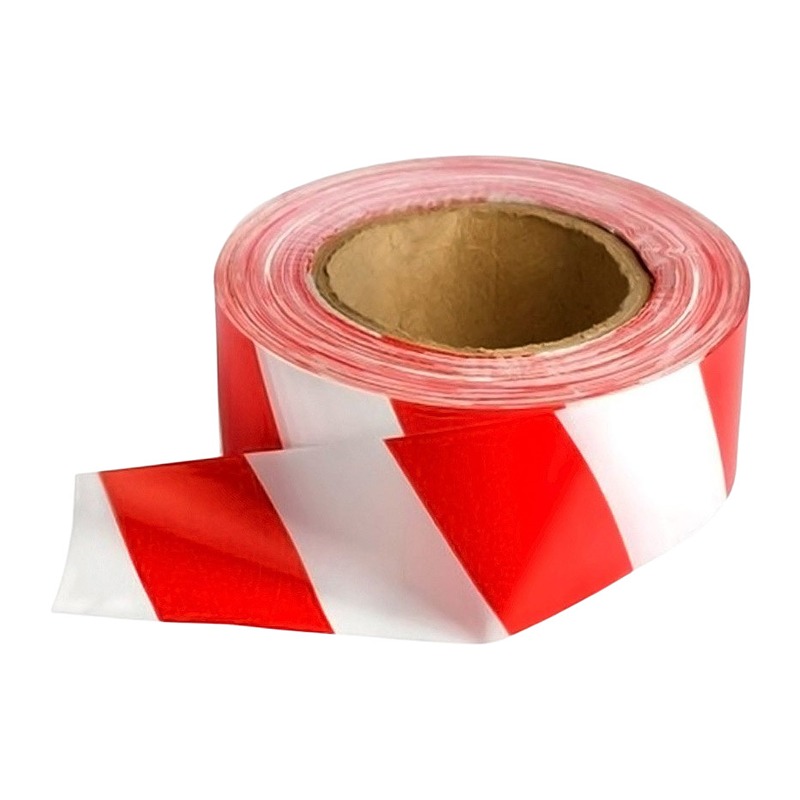 WHITE & RED BARRIER TAPE: 100M